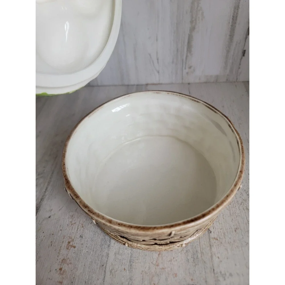vintage chick Easter basket ceramic‎ container egg pastel home decor